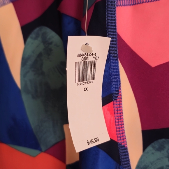 Old Navy Pink Geometric High-Waisted PowerSoft 7/8 Leggings Size 2X - Picture 4 of 8